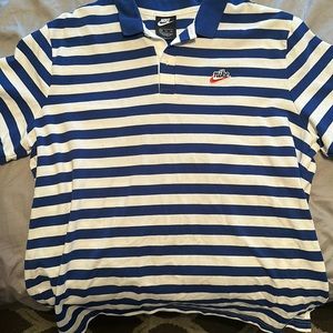 Blue and white Nike polo
